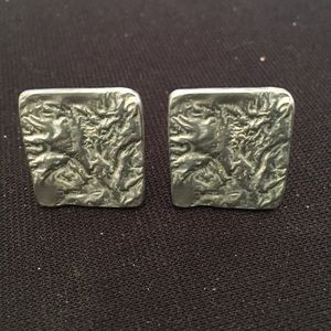 Textured Square Clip-on Earrings designed by Joanne Cooper for Ciner.